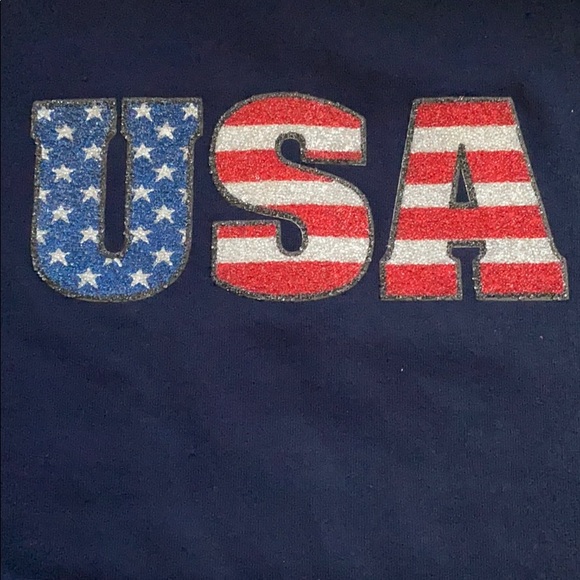 NWOT USA 3D Lettered Double Neckline Crewneck - Picture 5 of 8